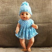 Одежда для куклы Baby Born - платье Krispy Handmade голубое - Minsktoys.by Одежда для куклы Baby Born - платье Krispy Handmade голубое - Minsktoys.by