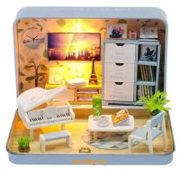Интерьерный конструктор Румбокс - Парижские каникулы в шкатулке, 60 эл, подсветка, HOBBY DAY S931