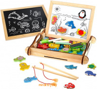 Бизи-чемоданчик - Рыбалка, двухсторонняя доска для рисования, Mapacha 76842